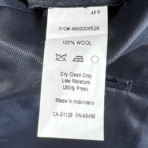 Calvin Klein Mens 44R Blue Pinstripe Wool Single Breasted Sport Coat Old Money - Picture 16 of 16